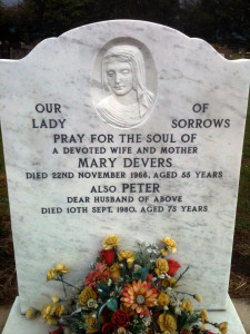 white marble gravestone looking as good as new after 50 years