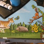 animal characters childrens engraving on headstone