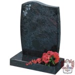 etched and shaped feminine grave stone