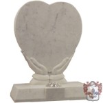 white heart shaped memorial