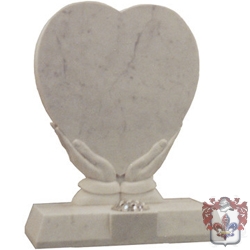 white heart shaped memorial