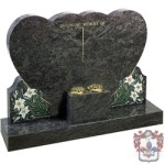 two hearts head stone