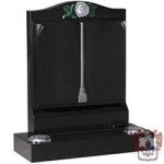 black granite silver rose and sash memorial