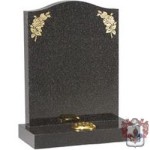 gold engraved black gravestone