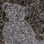 cut out brown teddy bear childs grave stone