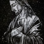 image of our lord engraved on gravestone