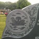 grey engraving on memorial
