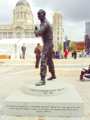 Captain Johnnie Walker looking out to sea over the River Mersey