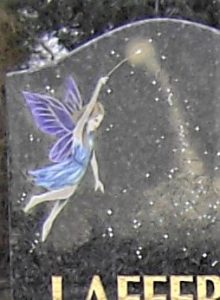 Sandblasting or laser etching